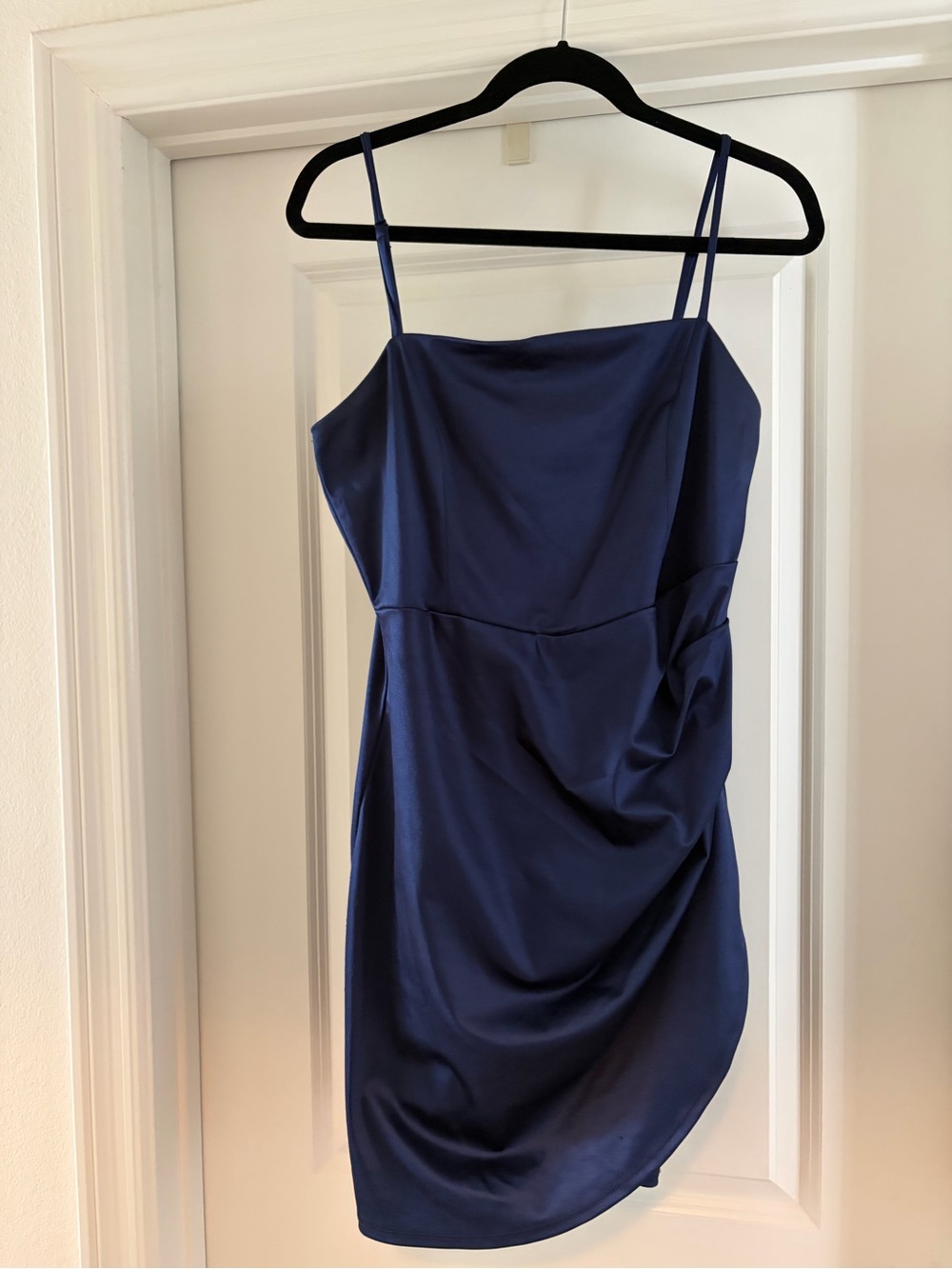 Macy's Navy Satin Spaghetti-Strap Mini Dress